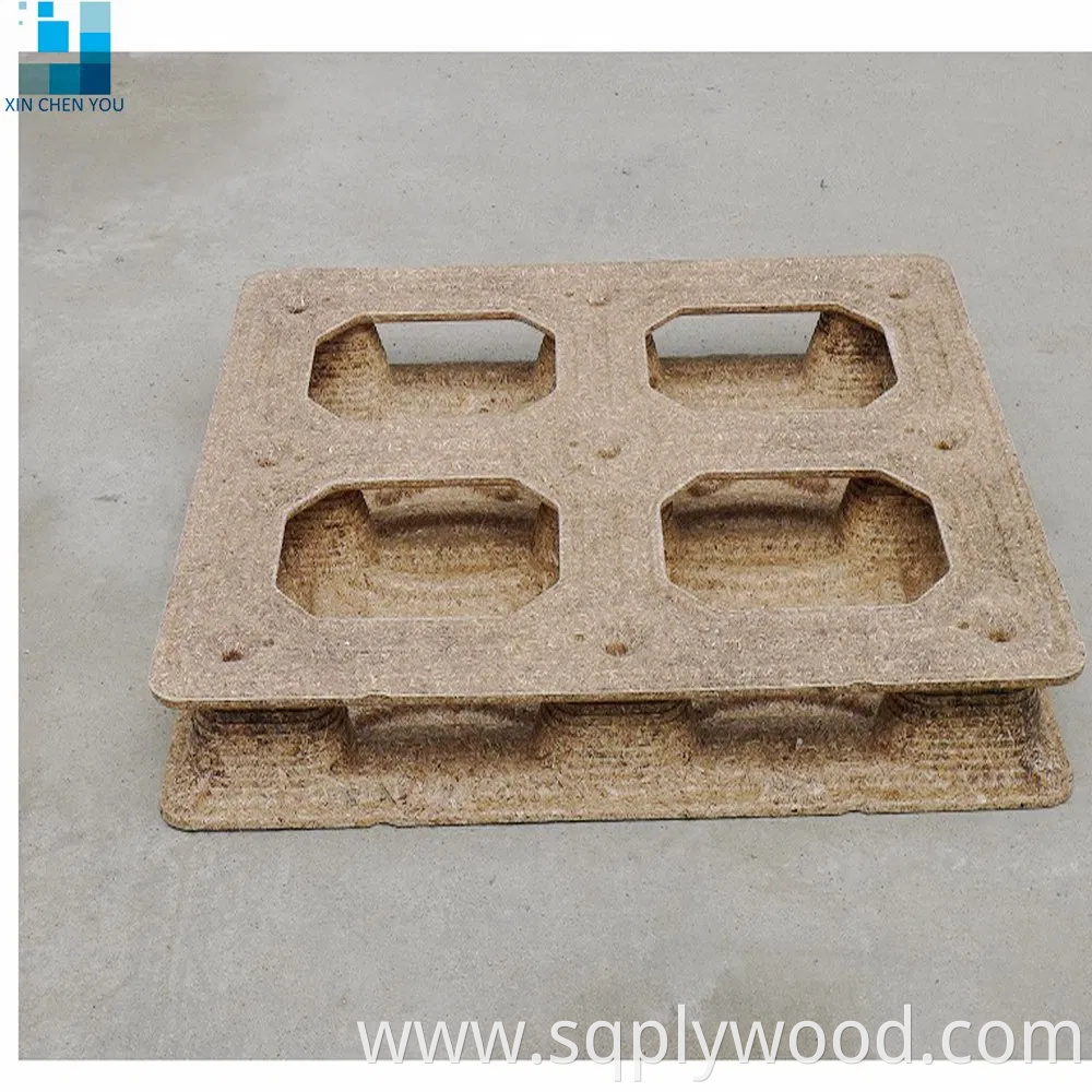 Nestable and 80% Space Saving Compressed Wood Chip Pallets